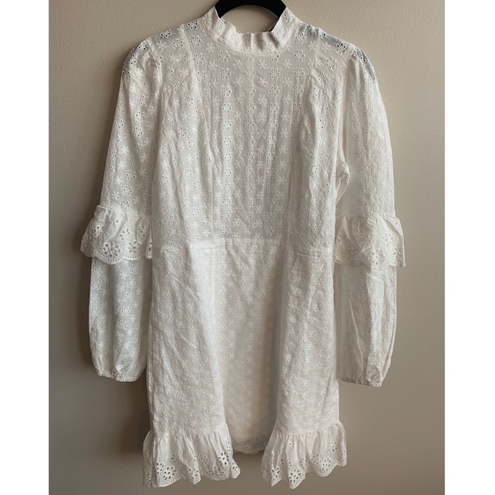 • White Long Sleeve Dress •